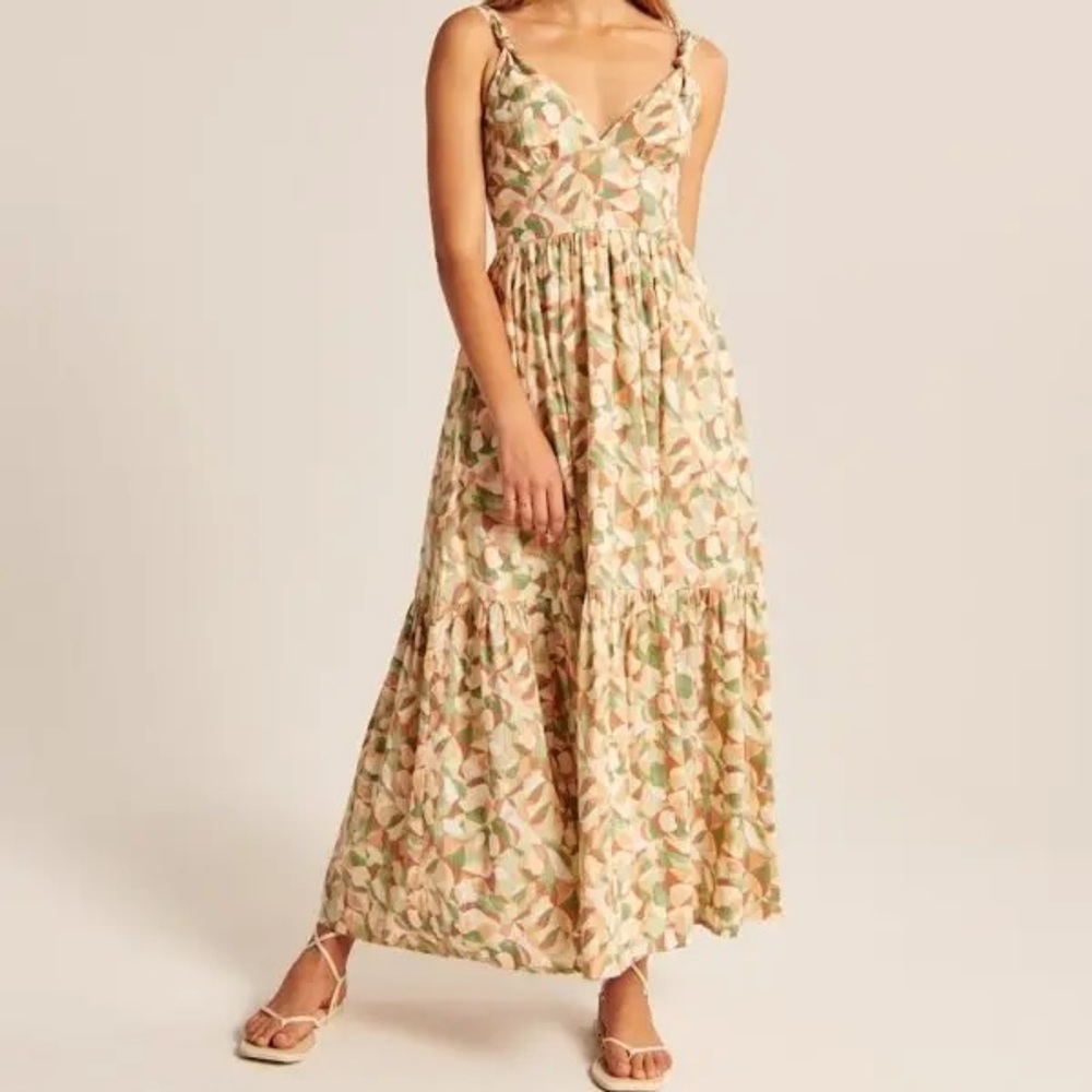 Abercrombie Knotted Strap Printed Maxi Dress